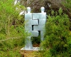 Galvanized outdoor abstract artwork