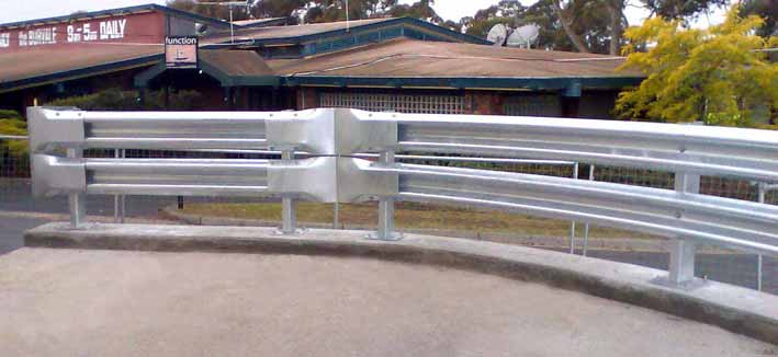Galvanized guard rail installed