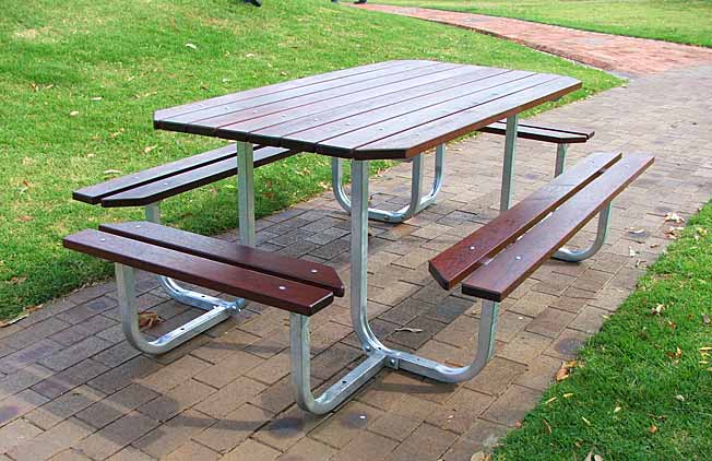 Galvanized park bench